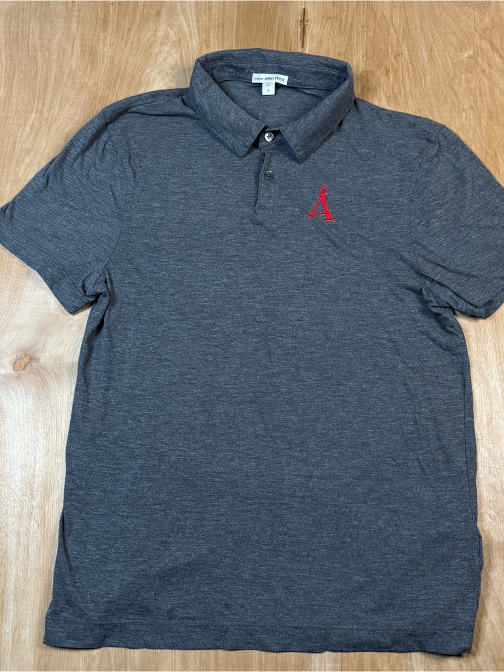James Perse Mens Dark Gray Shirt Sleeve Polo Shirt Size 0